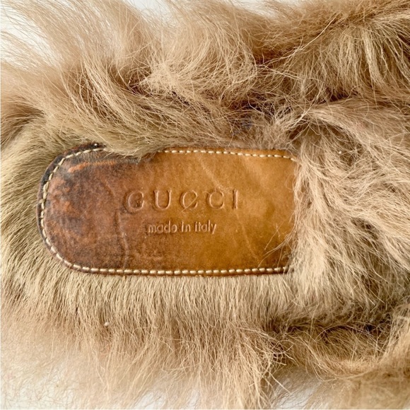 Gucci Princetown Leather & Lamb Fur Mules - Picture 5 of 7